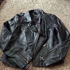 Jou Jou Black Faux Leather Jacket
